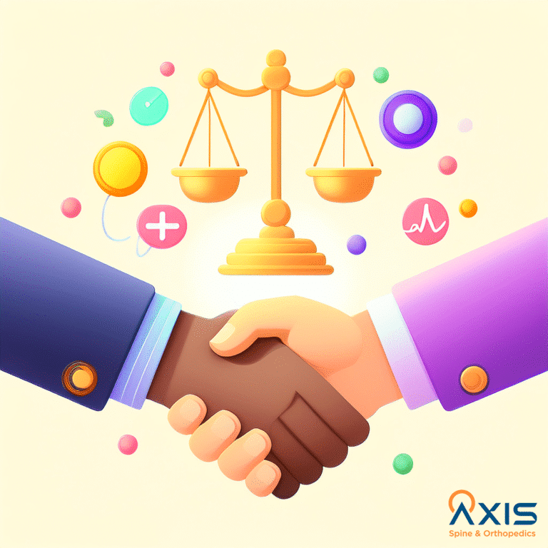 Lawyer and doctor shaking hands